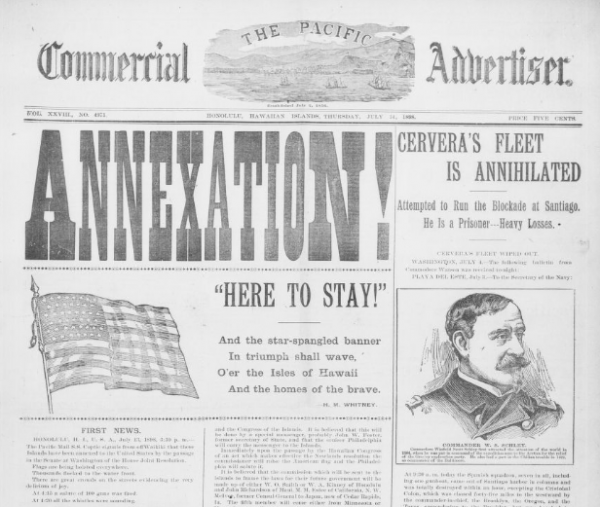Annexation newspaper article. From the Library of Congress