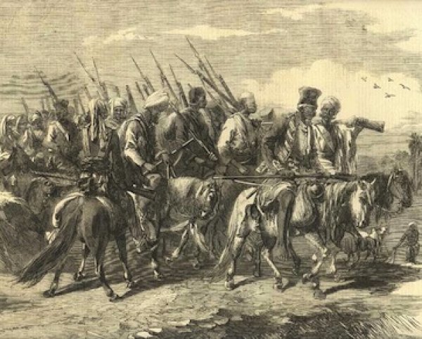 Image: Illustration of Tatya Tope's soldiery published by the Illustrated London News, 1858. From the Wikimedia Commons.