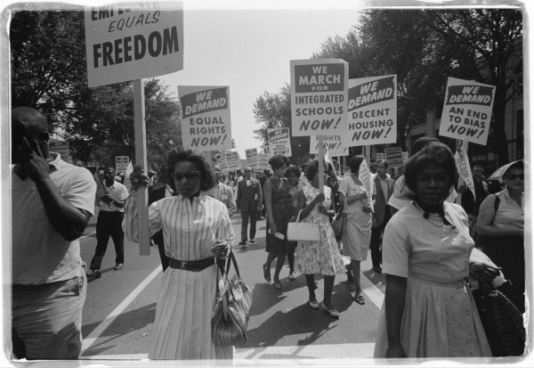 Image: Photo of a 1963 civil rights march on Washington, D.C., taken by Warren K. Leffler. From the Library of Congress.