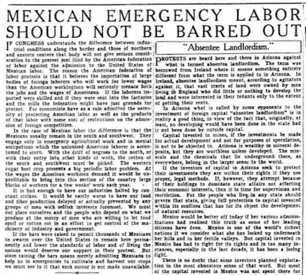 1920 El Paso Herald article