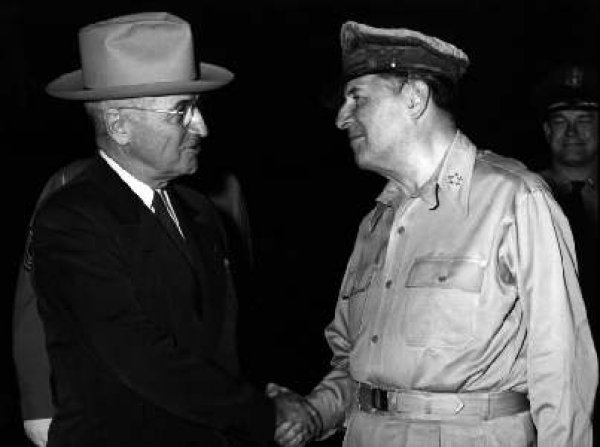 Image: Photograph of President Truman and General MacArthur by the U.S. Department of State, 1950. From the Wikimedia Commons.