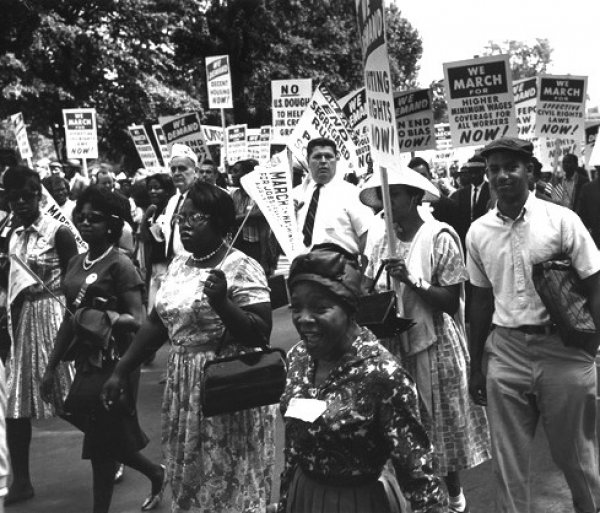 Image: Photo of the Civil Rights March on Washington taken August 28, 1963. From the National Archives.