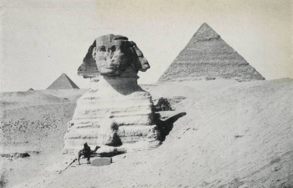 Image: Photo of the Sphinx and pyramids taken by David Gardiner in 1906. From the Travelers in the Middle East Archive.
