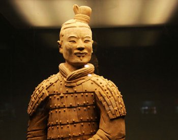 Image: Photo of a terracotta warrior from the First Emperor's tomb. From the Wikimedia Commons.